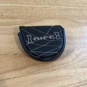 Rife Golf Putter Mallet Head Cover Black White Stitching Logo